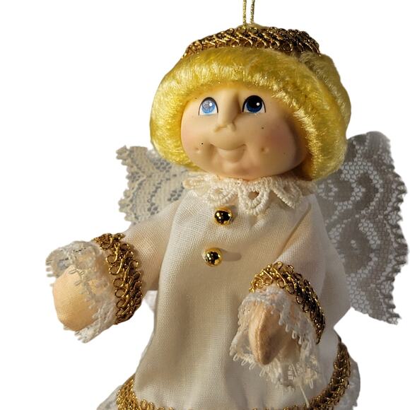Vintage Angel Doll Ornament with Lace and Gold Trim - Picture 5 of 14
